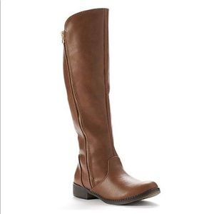Tall Carera Riding Boots in Cognac - Candies